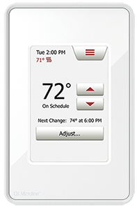 Advanced thermostat for radiant floor heating system.
